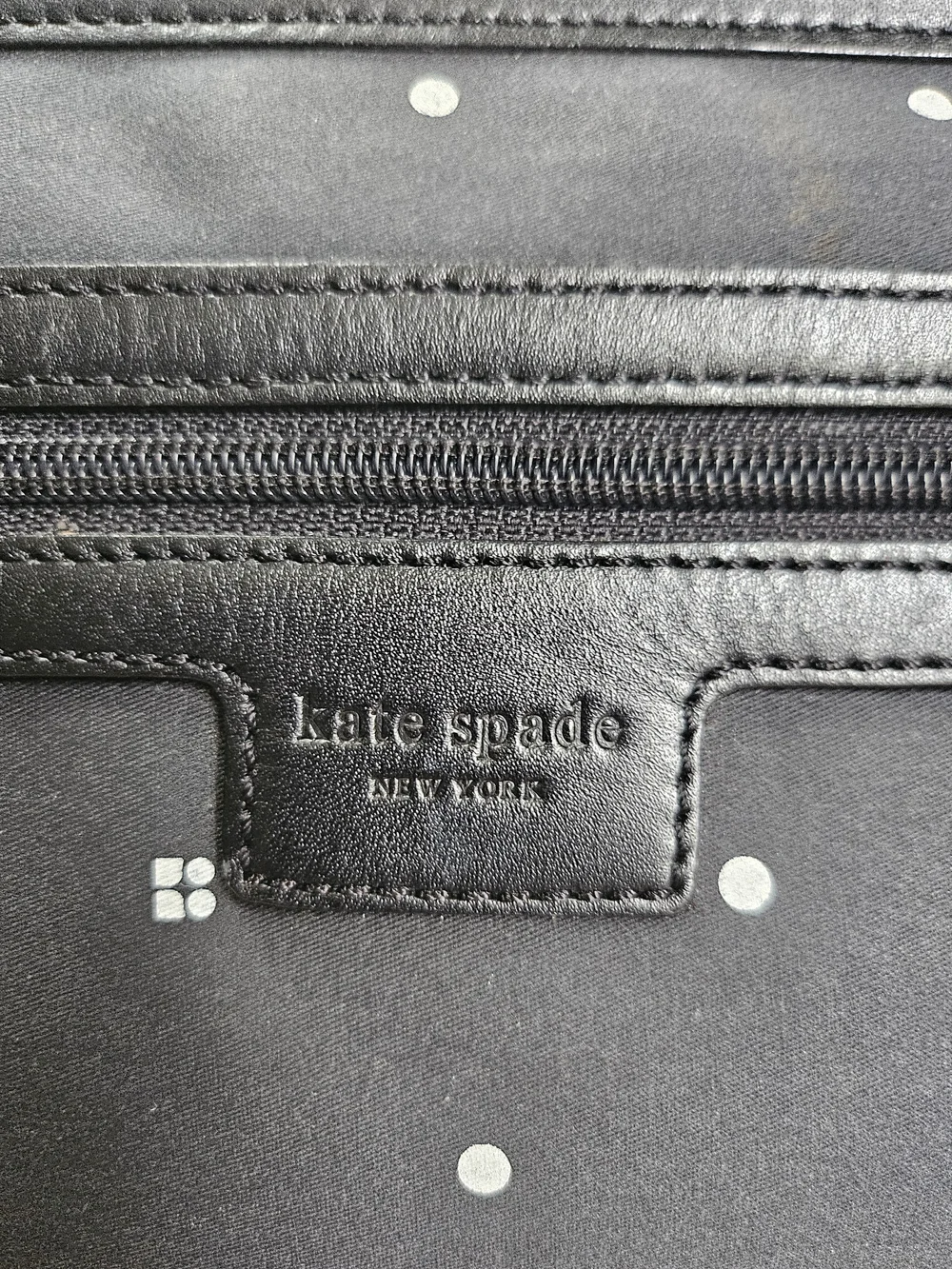 Kate Spade Black Polka Dot Tote Bag